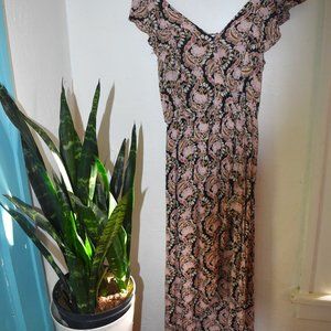 Xhilaration Brown/Cream/Black Romper Shorts Dress